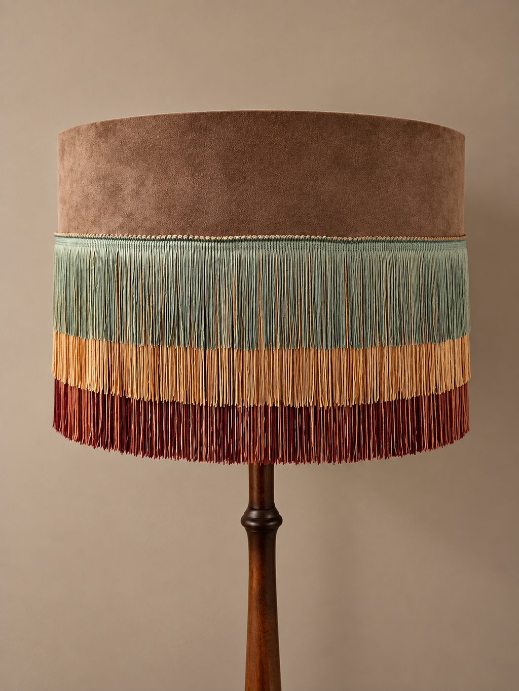 Suede Tassel drum lampshade