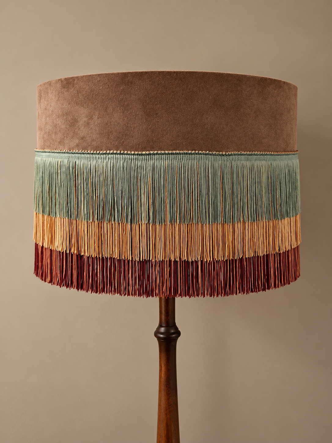 Suede Tassel drum lampshade